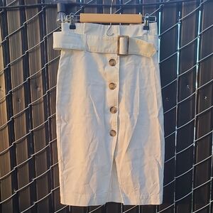 H&M Cream Button-Down Skirt